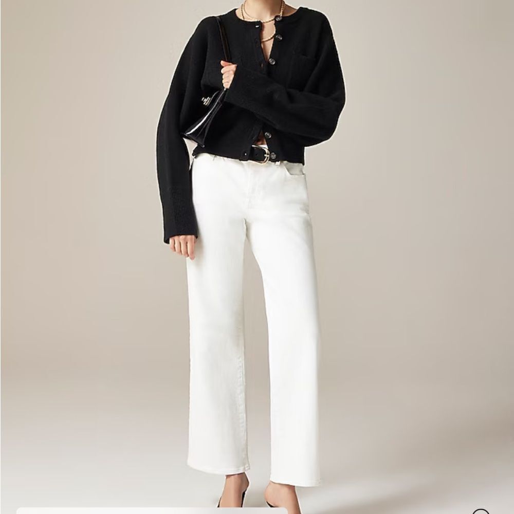 J. Crew white denim low rise Wide-Leg Jeans 29 tall
